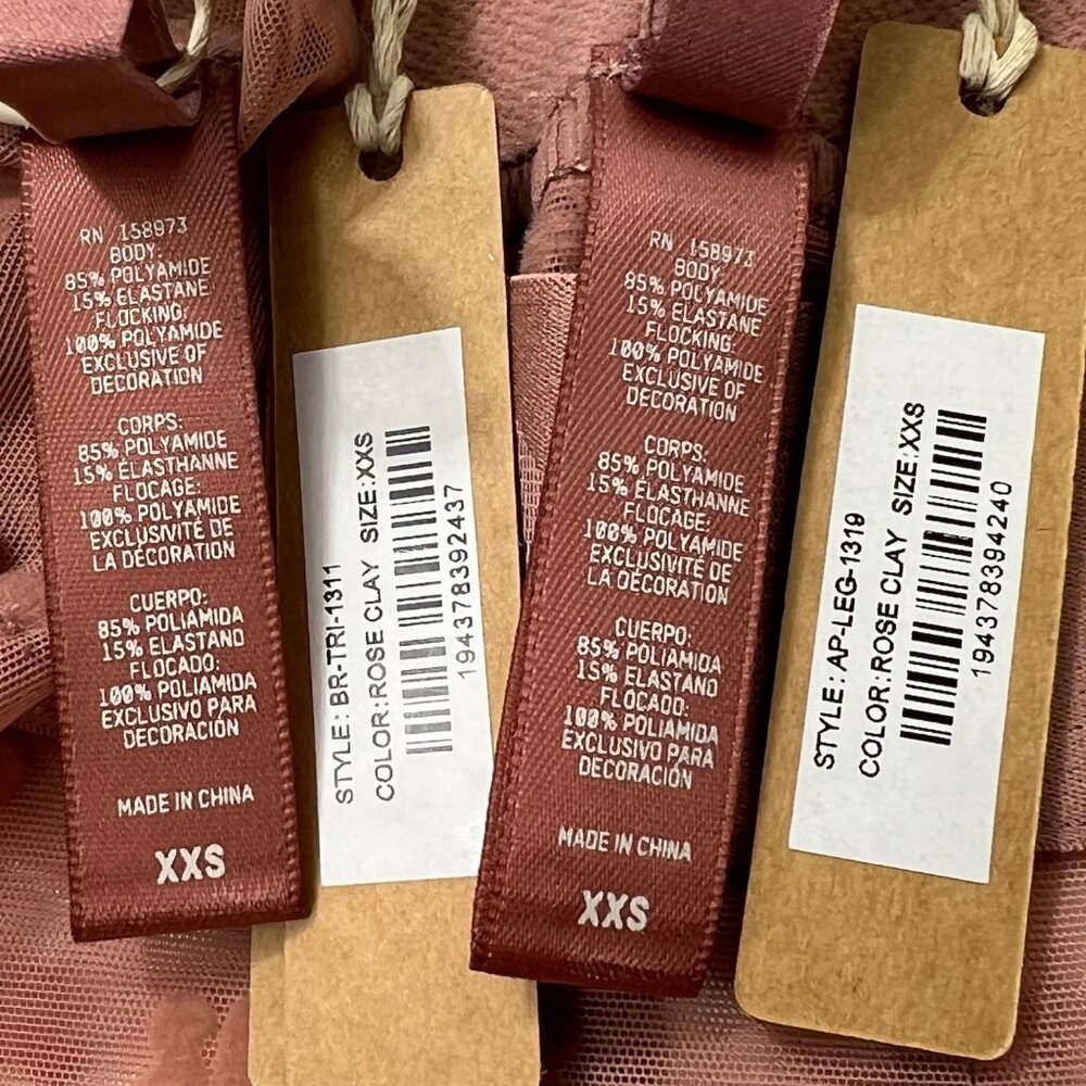 π SKIMS 2 pcs. After Hours Triangle Bralette + Leggings Set Rose Clay XXS - Picture 9 of 12